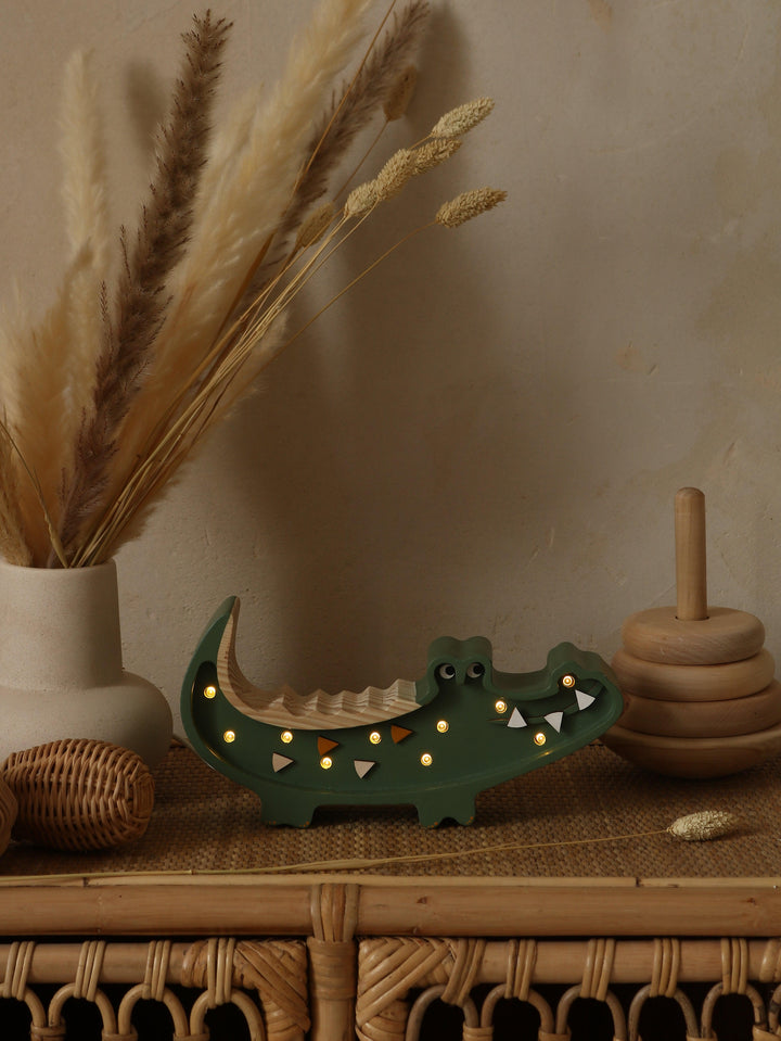 Little Lights-LL052-000-Crocodile Lamp-Caribbean Wood-Original-Rela-X JP