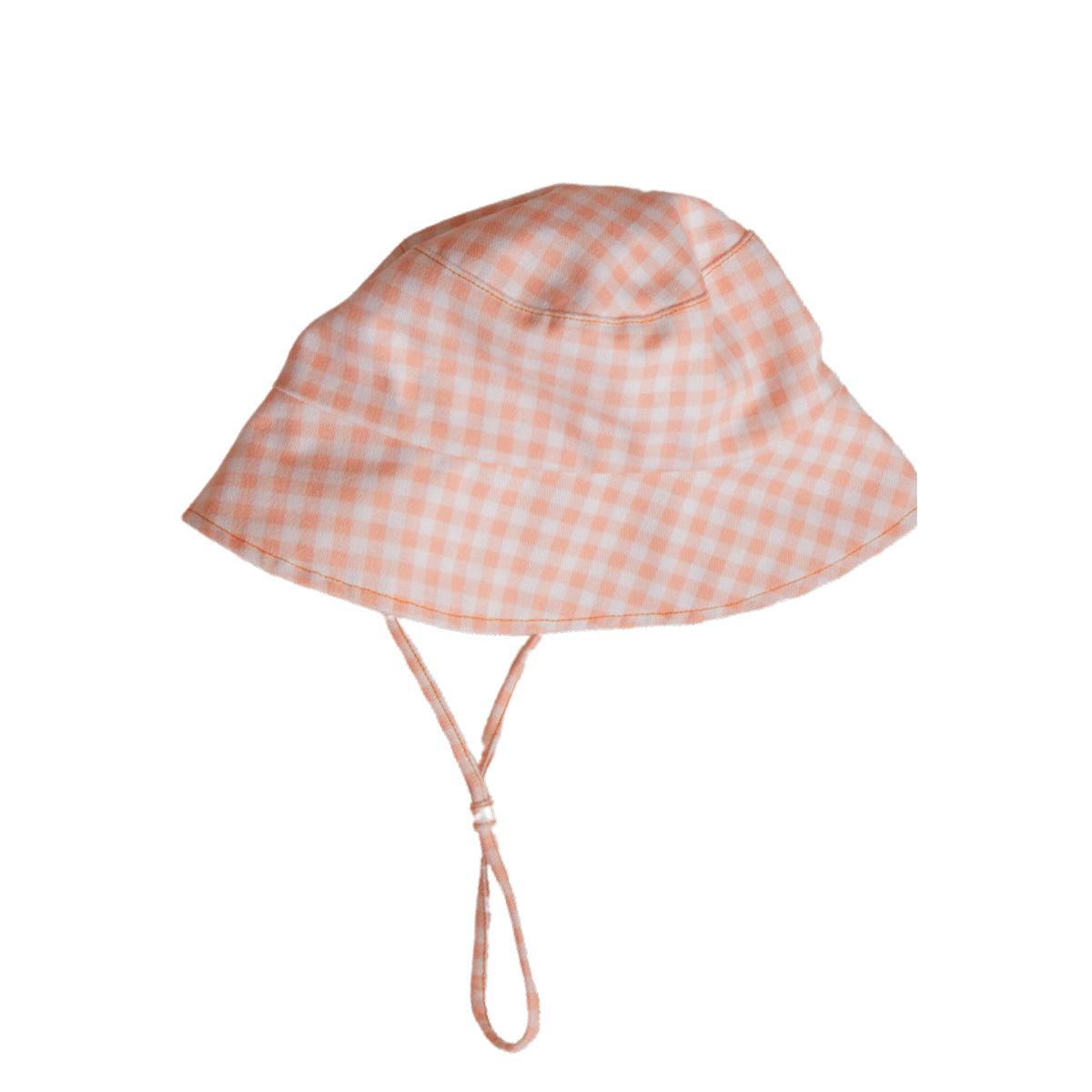 Ina Swim-Hat-006248-Azure and Apricot Gingham Collection - Vali Bucket Hat-Apricot Gingham-XS-Rela-X JP