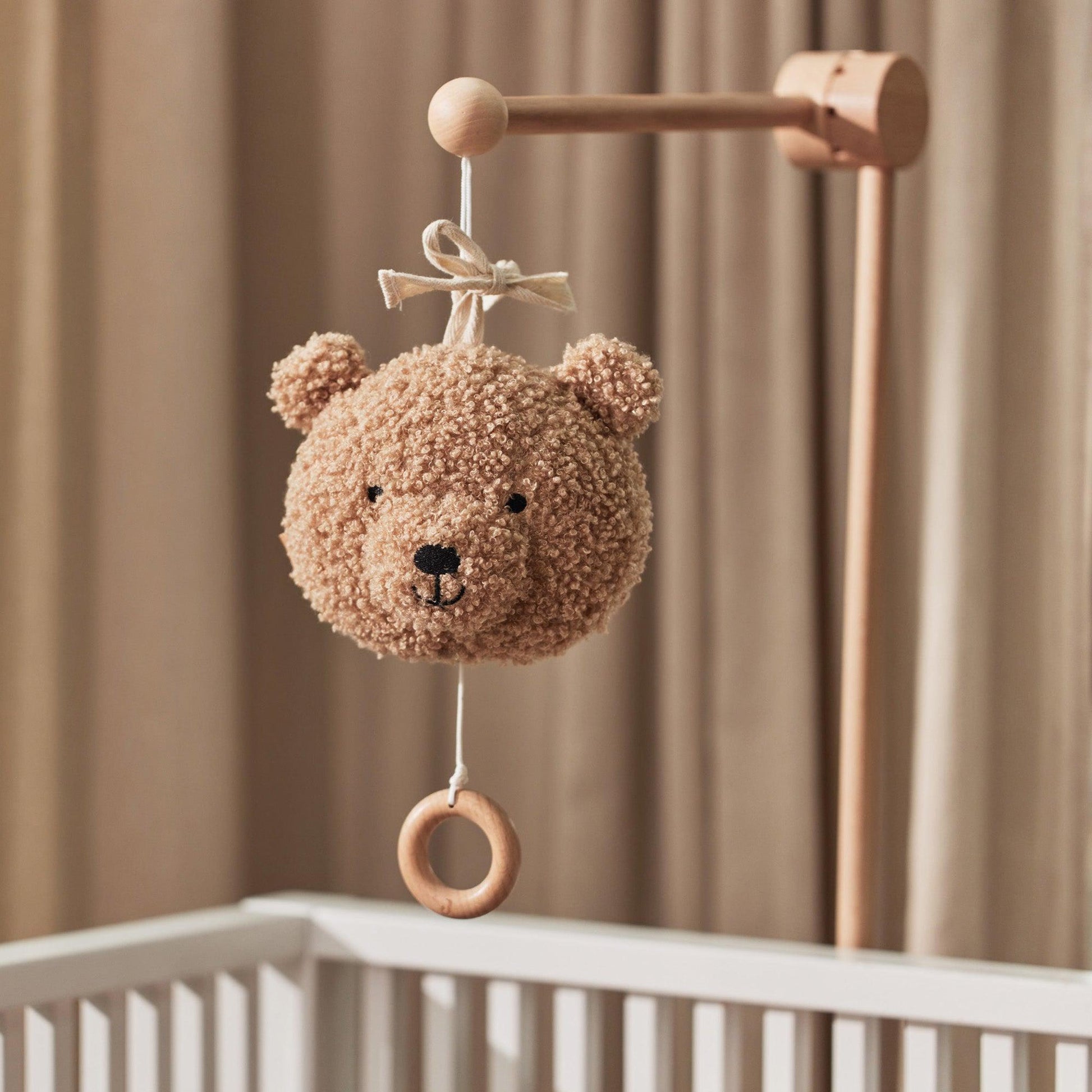 Jollein-043-001-67005-Musical Hanger Teddy Bear-Biscuit-Rela-X JP