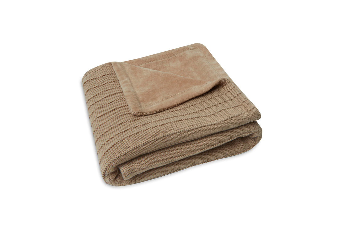 Jollein-517-511-67048-Blanket Cradle Velvet 75cm X 100cm-Grain Knit-Oatmeal-Rela-X JP