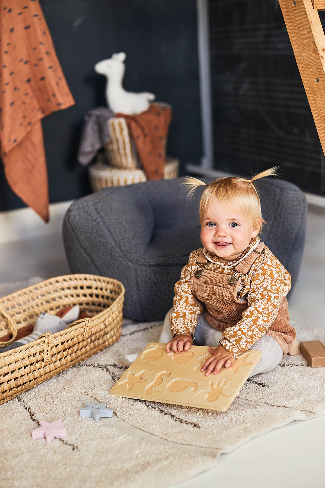 Jollein-028-543-66067-Kids Chair Beanbag-Boucle Biscuit-Rela-X JP