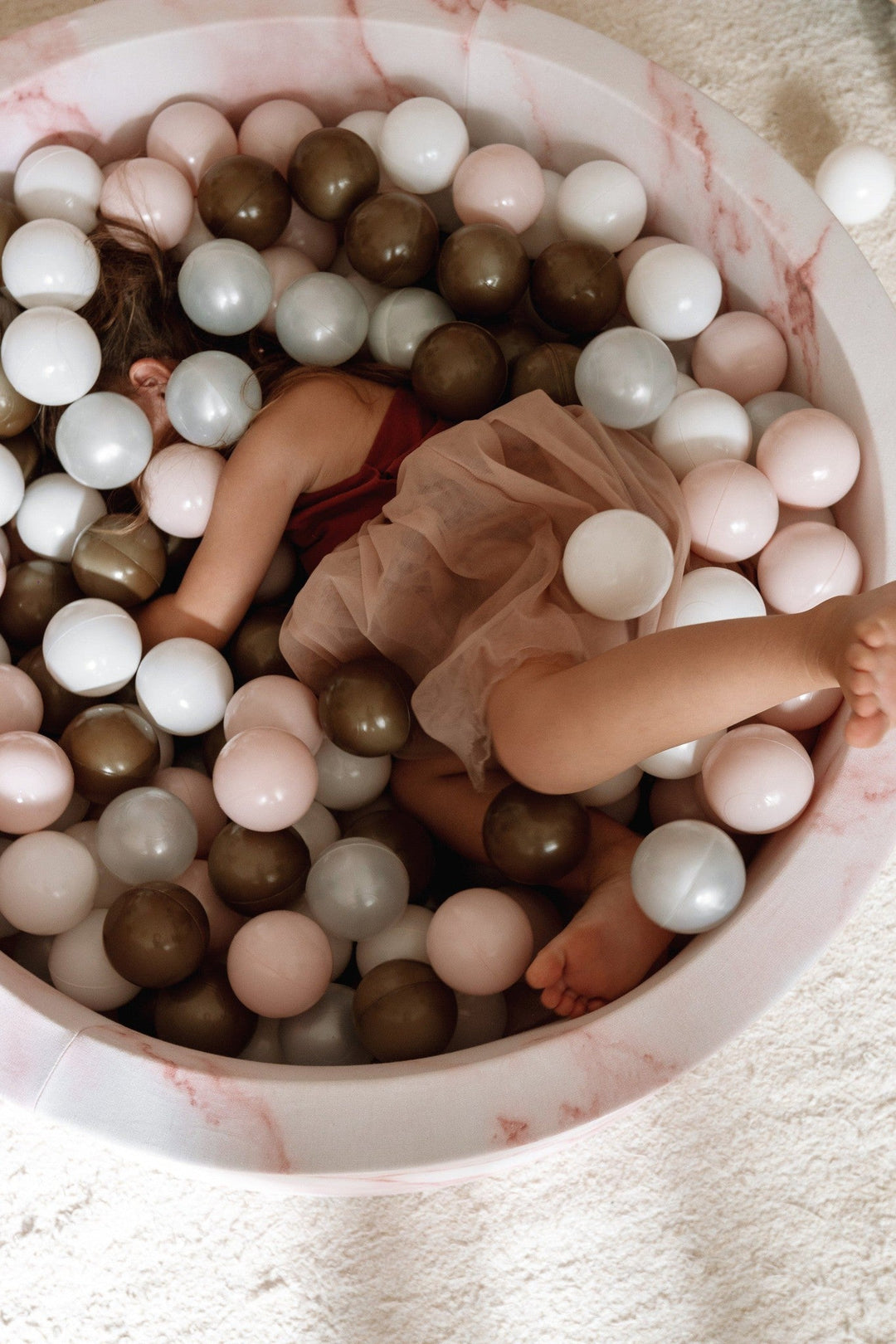 Larisa & Pumpkin-331243-Ball Pit Pink Marble Cover-Powder / Grey / White Balls-Rela-X JP