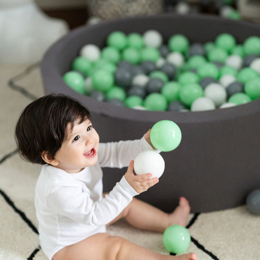 Larisa & Pumpkin-331021-Ball Pit Grey Cover-Mint / Grey / White Balls-Rela-X JP