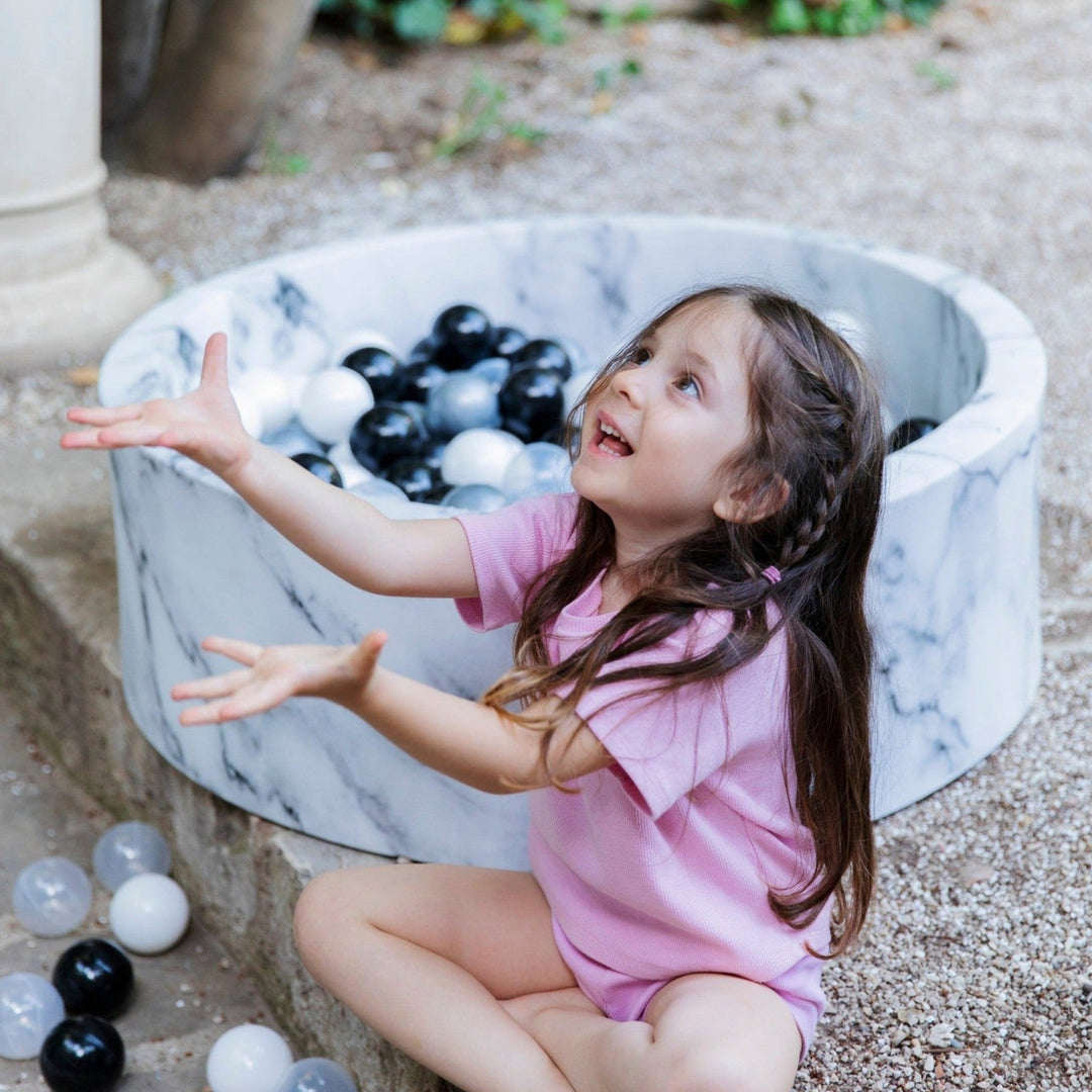 Larisa & Pumpkin-331106-Ball Pit Marble Cover-Silver / Black / Pearl Balls-Rela-X JP