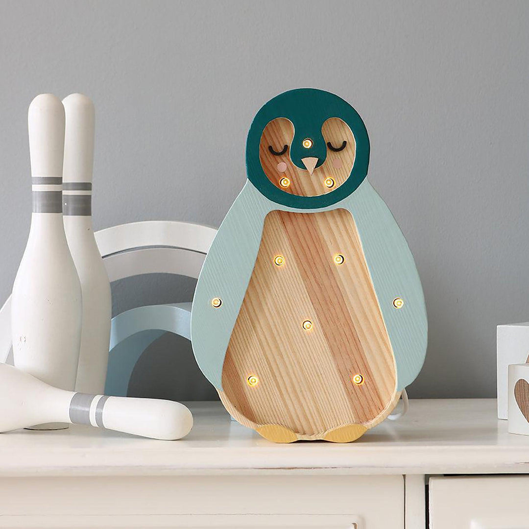 Little Lights-LL060-000-Baby Penguin Lamp-Arctic Wood-Original-Rela-X JP