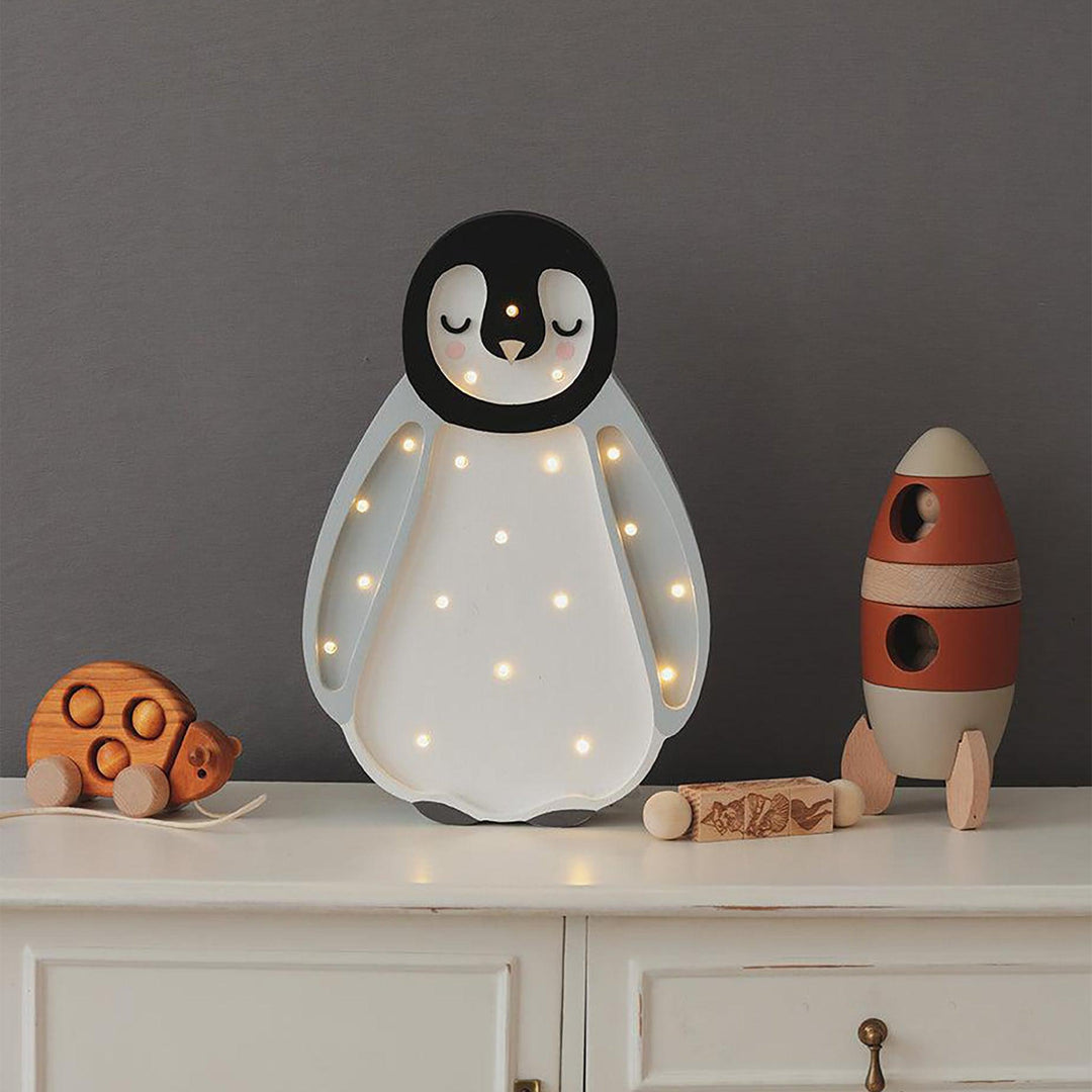 Little Lights-LL060-000-Baby Penguin Lamp-Arctic Wood-Original-Rela-X JP