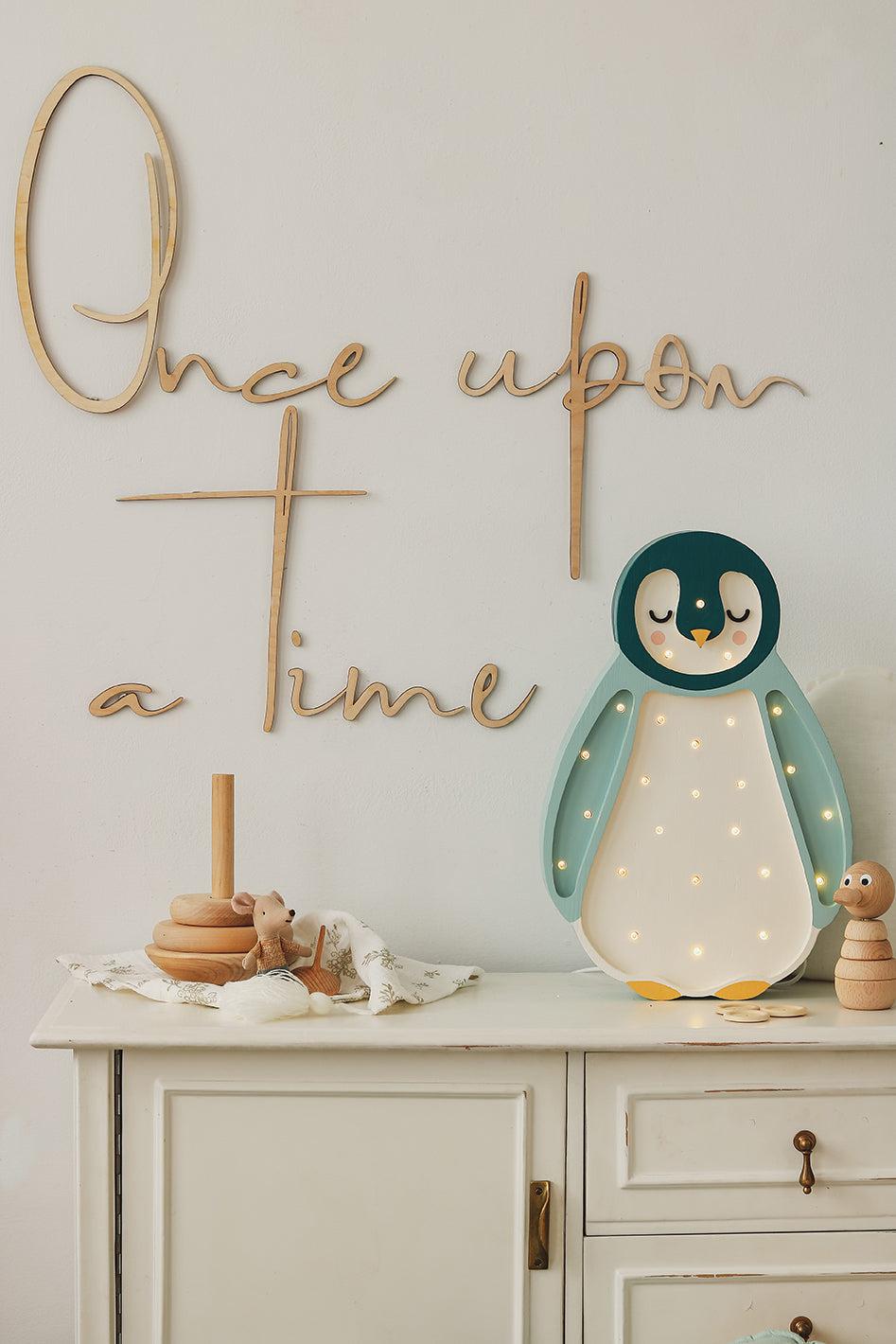 Little Lights-LL060-000-Baby Penguin Lamp-Arctic Wood-Original-Rela-X JP