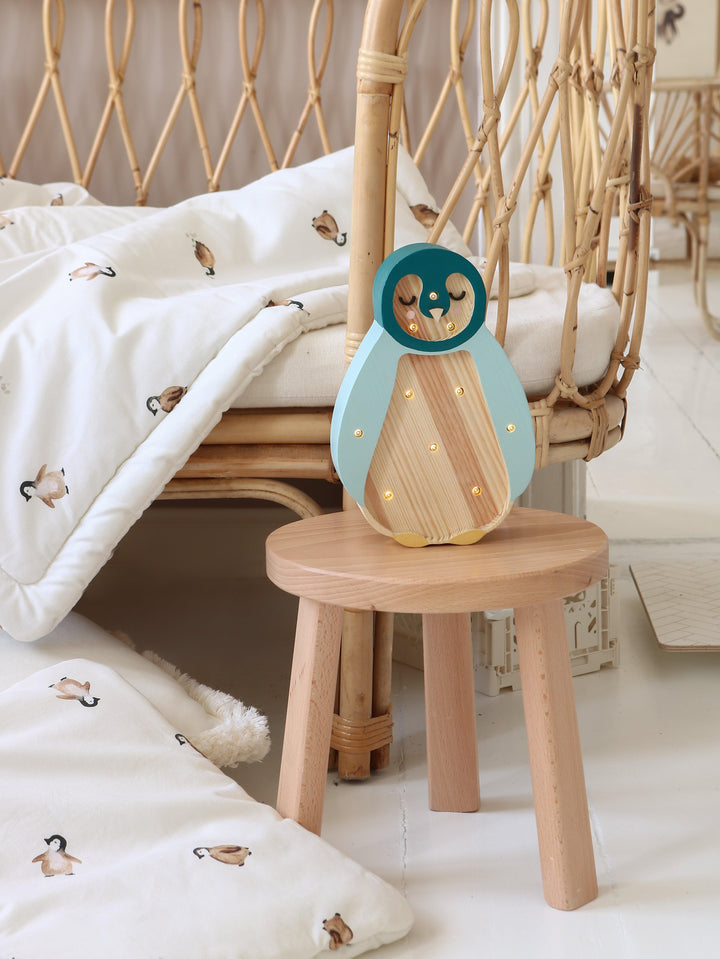 Little Lights-LL060-000-Baby Penguin Lamp-Arctic Wood-Original-Rela-X JP