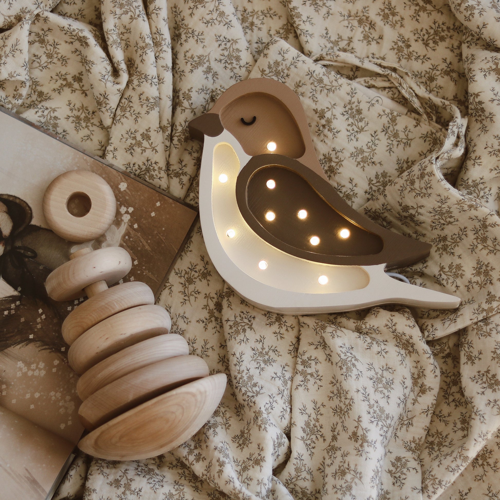 Little Lights-LL007-206-Bird Lamp-Strawberry Cream-Original-Rela-X JP