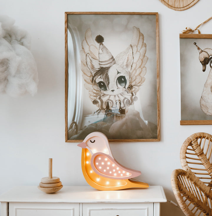 Little Lights-LL007-206-Bird Lamp-Strawberry Cream-Original-Rela-X JP