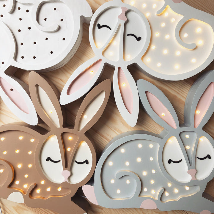 Little Lights-LL008-000-Bunny Lamp-Wood-Original-Rela-X JP