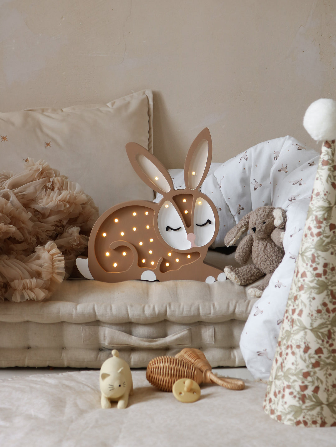 Little Lights-LL008-000-Bunny Lamp-Wood-Original-Rela-X JP