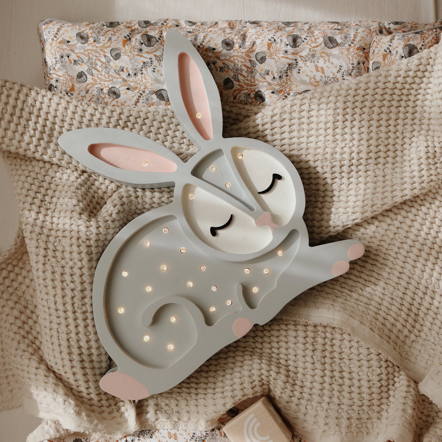 Little Lights-LL008-000-Bunny Lamp-Wood-Original-Rela-X JP