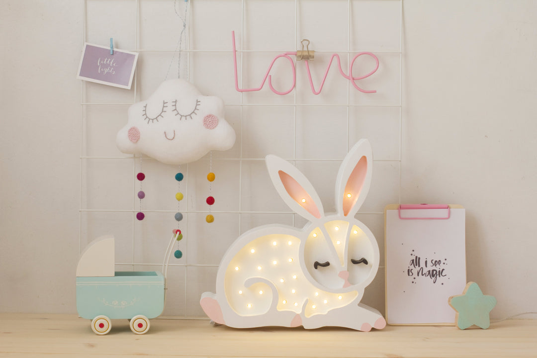 Little Lights-LL008-000-Bunny Lamp-Wood-Original-Rela-X JP