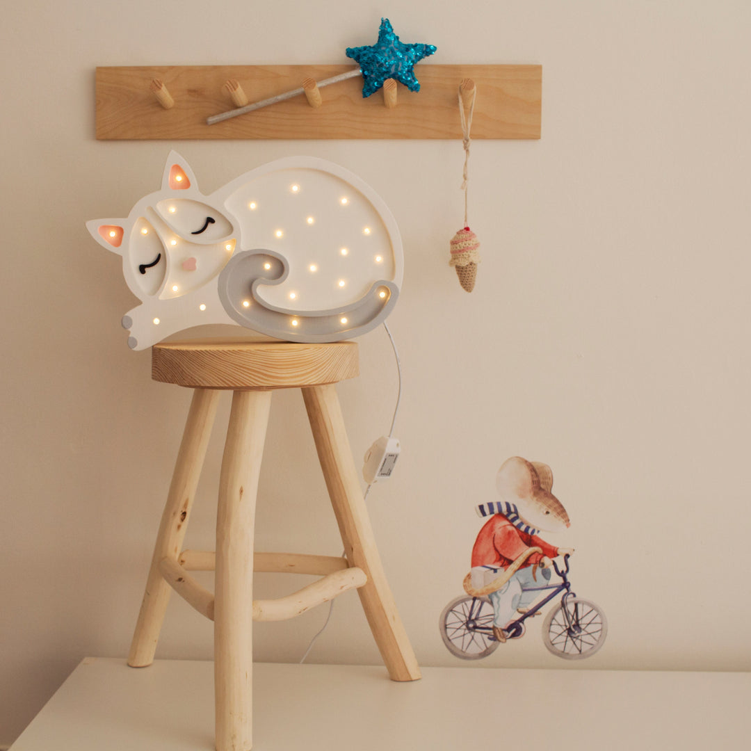 Little Lights-LL003-001-Cat Lamp-White-Original-Rela-X JP