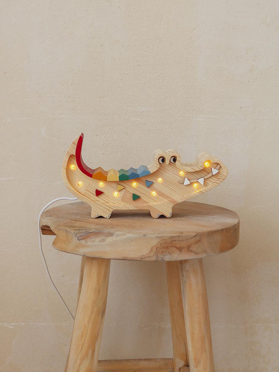 Little Lights-LL052-000-Crocodile Lamp-Caribbean Wood-Original-Rela-X JP