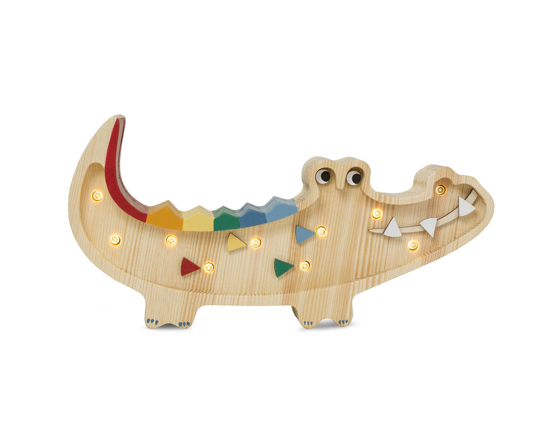 Little Lights-LL052-000-Crocodile Lamp-Caribbean Wood-Original-Rela-X JP