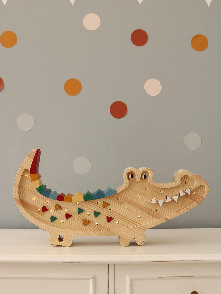 Little Lights-LL052-000-Crocodile Lamp-Caribbean Wood-Original-Rela-X JP