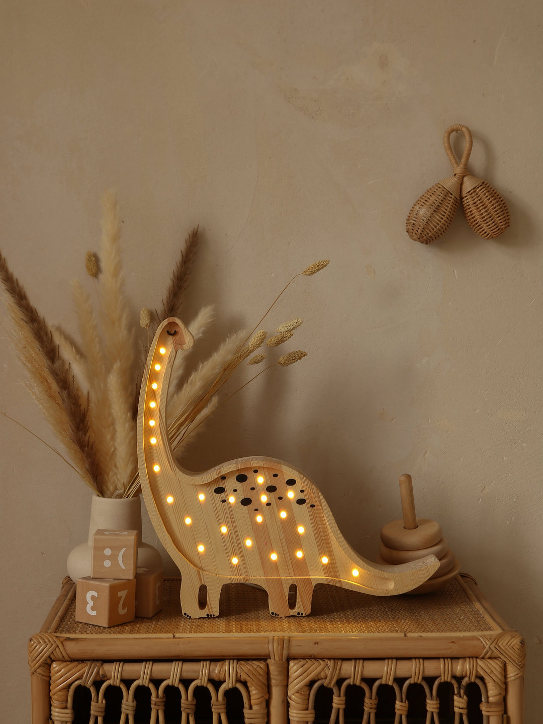 Little Lights-LL014-000-Dino Diplodocus Lamp-Jurassic Wood-Original-Rela-X JP