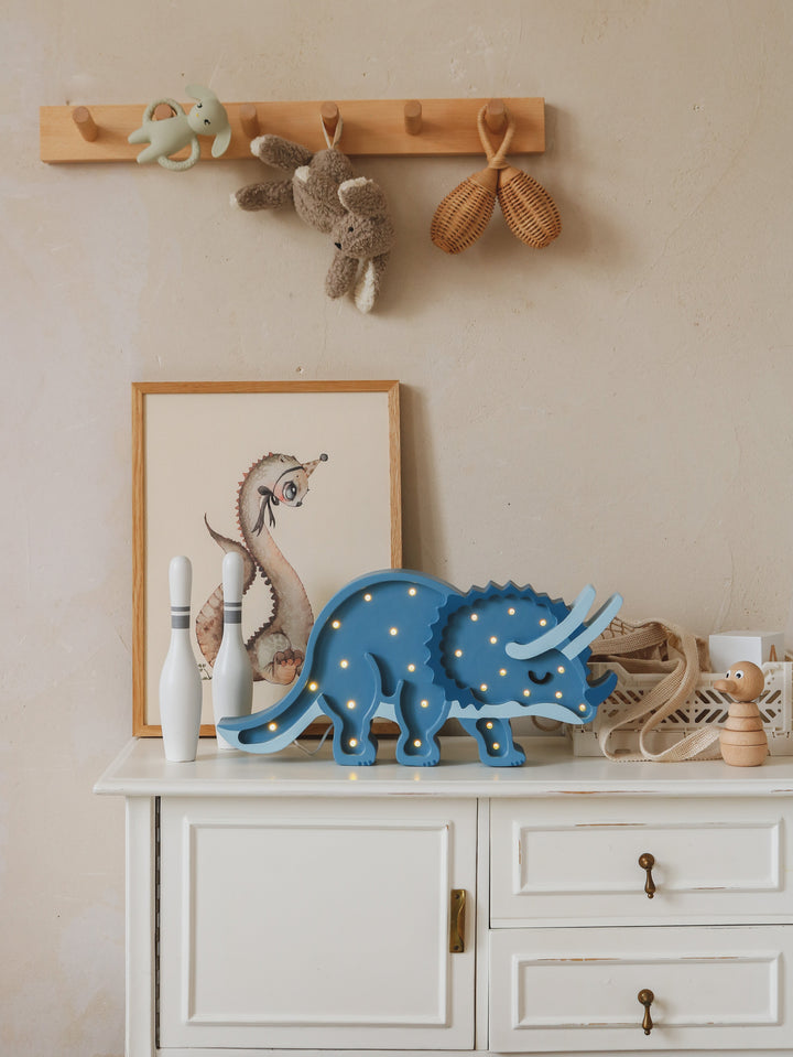 Little Lights-LL049-360-Dino Triceratops Lamp-Jurassic Navy-Original-Rela-X JP