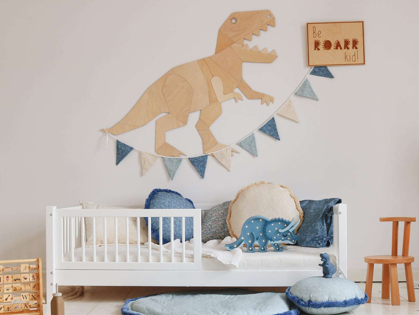 Little Lights-LL049-360-Dino Triceratops Lamp-Jurassic Navy-Original-Rela-X JP