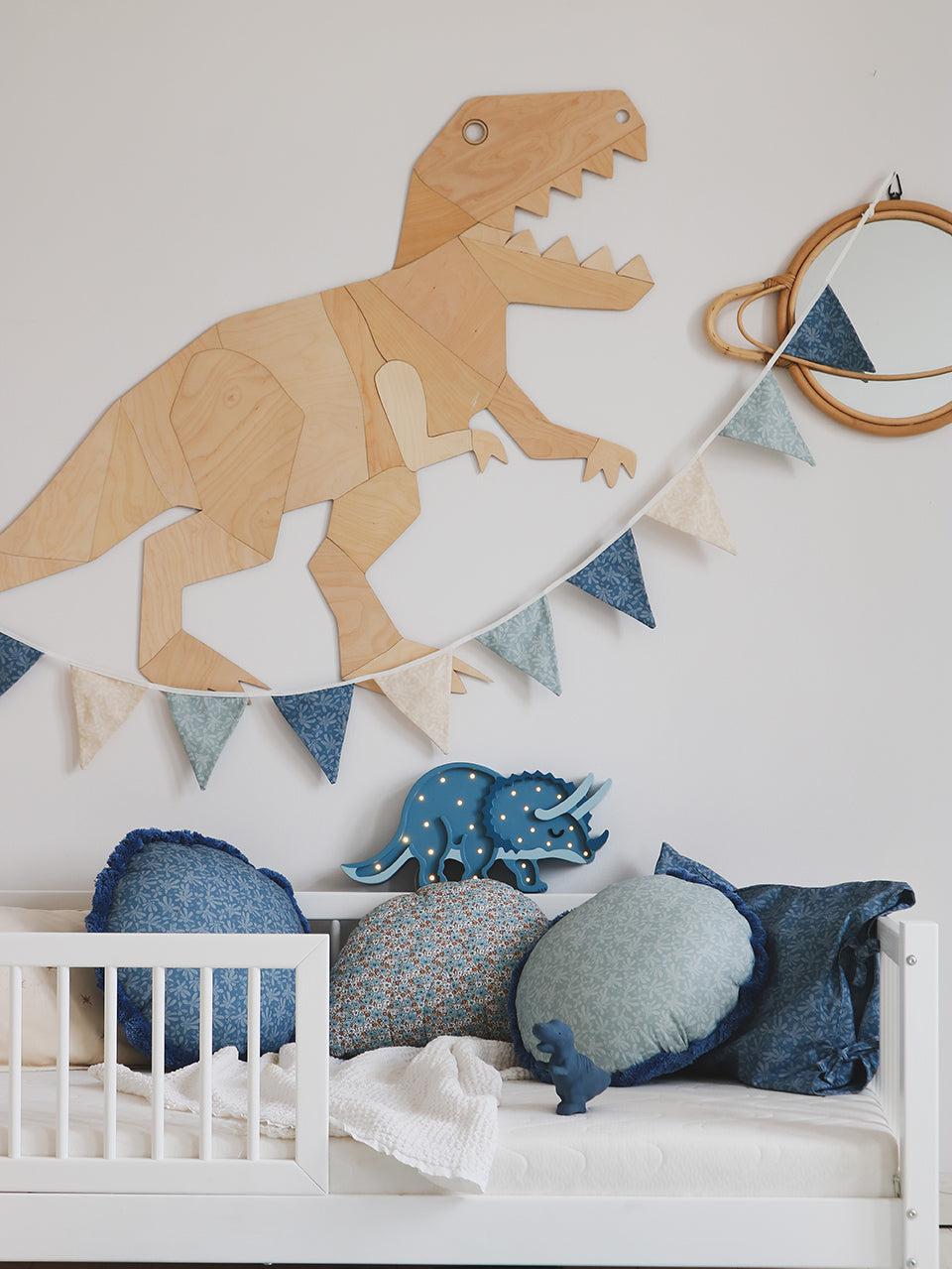 Little Lights-LL049-360-Dino Triceratops Lamp-Jurassic Navy-Original-Rela-X JP