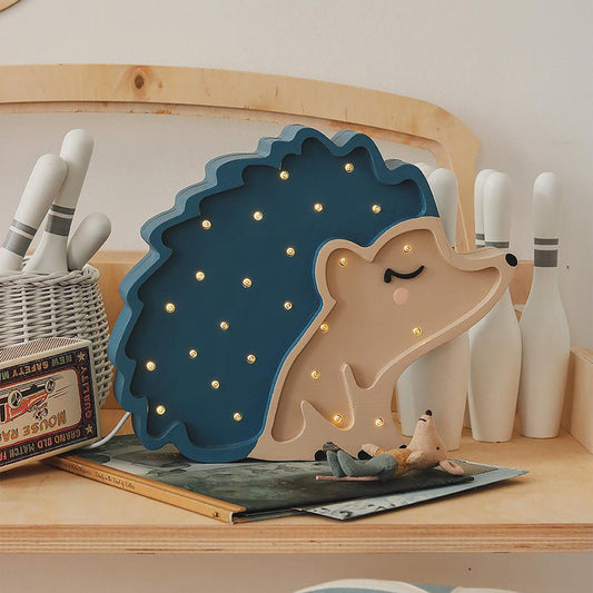 Little Lights-LL055-360-Hedgehog Lamp-Fairytale Blue-Original-Rela-X JP