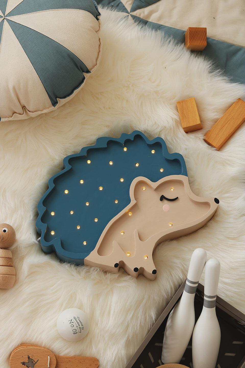 Little Lights-LL055-360-Hedgehog Lamp-Fairytale Blue-Original-Rela-X JP