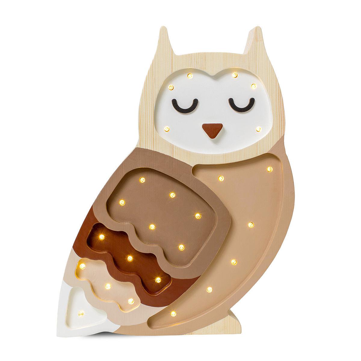 Little Lights-LL013-467-Owl Lamp-Ombre Brown-Original-Rela-X JP