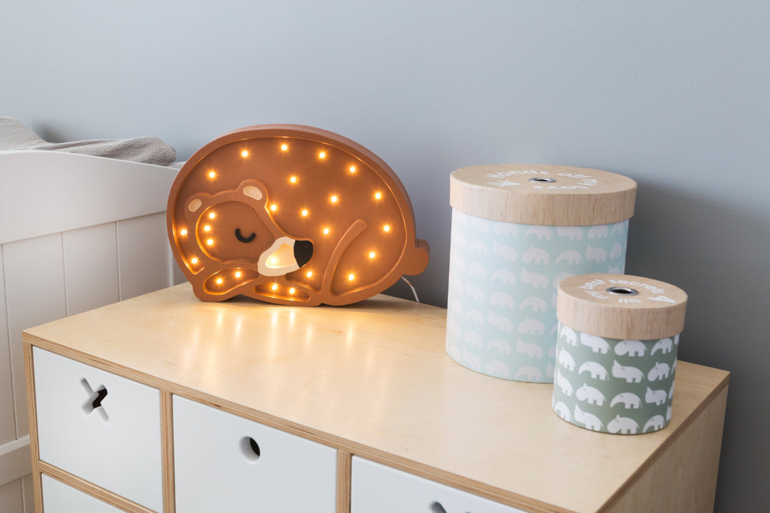 Little Lights-LL015-470-Bear Lamp-Forest Brown-Original-Rela-X JP