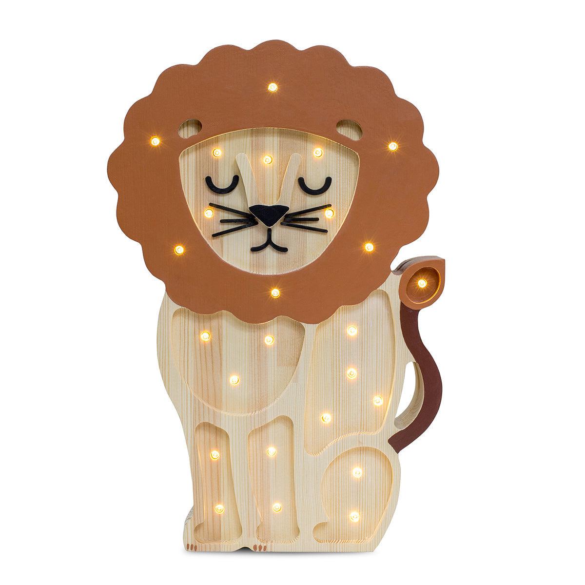 Little Lights-LL044-470-Lion Lamp-Serengeti Wood-Original-Rela-X JP