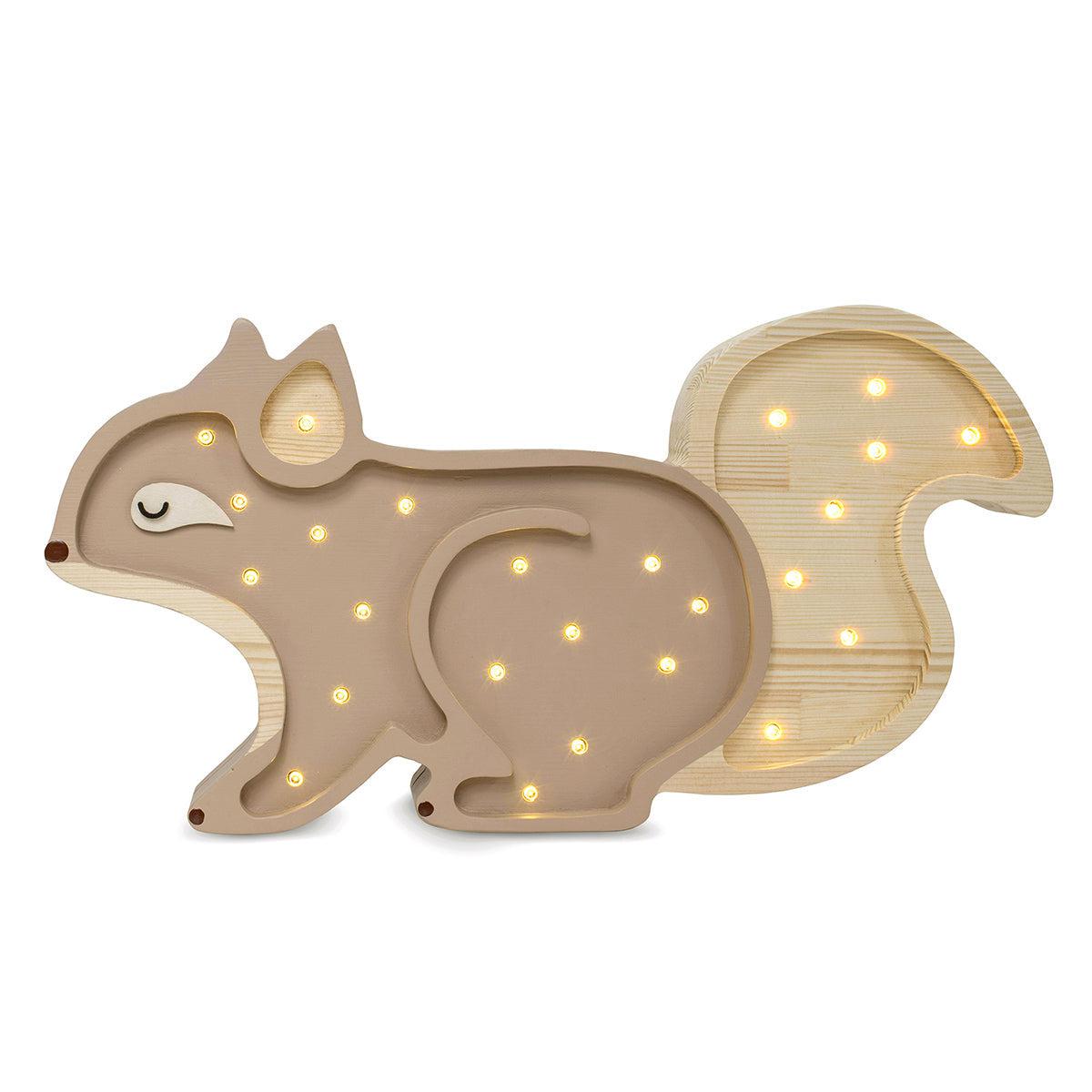 Little Lights-LL061-467-Squirrel Lamp-Cappuccino Wood-Original-Rela-X JP