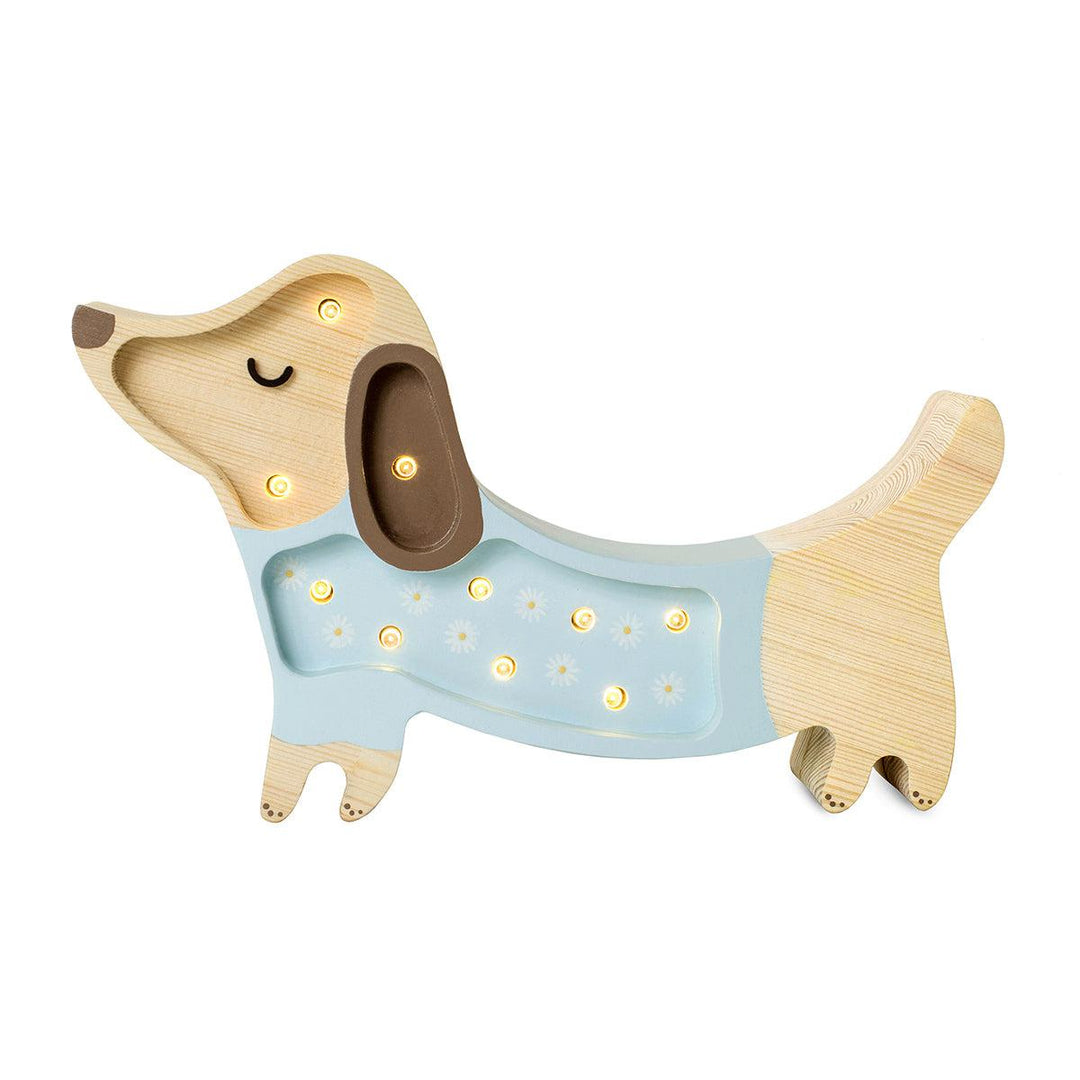 Little Lights-LL068-364-Puppy Lamp-Daisy On Blue-Mini-Rela-X JP