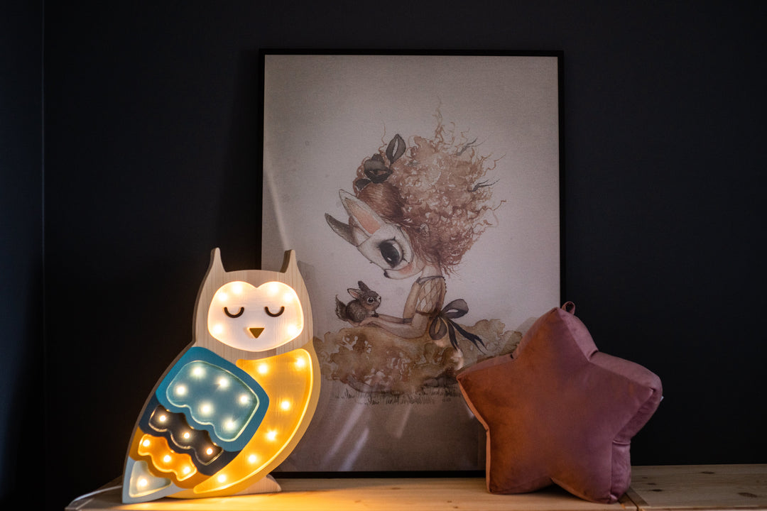 Little Lights-LL013-306-Owl Lamp-Pastel Rainbow-Original-Rela-X JP