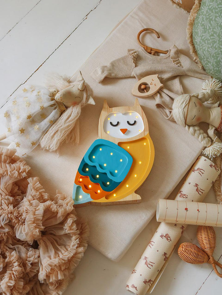 Little Lights-LL013-306-Owl Lamp-Pastel Rainbow-Original-Rela-X JP