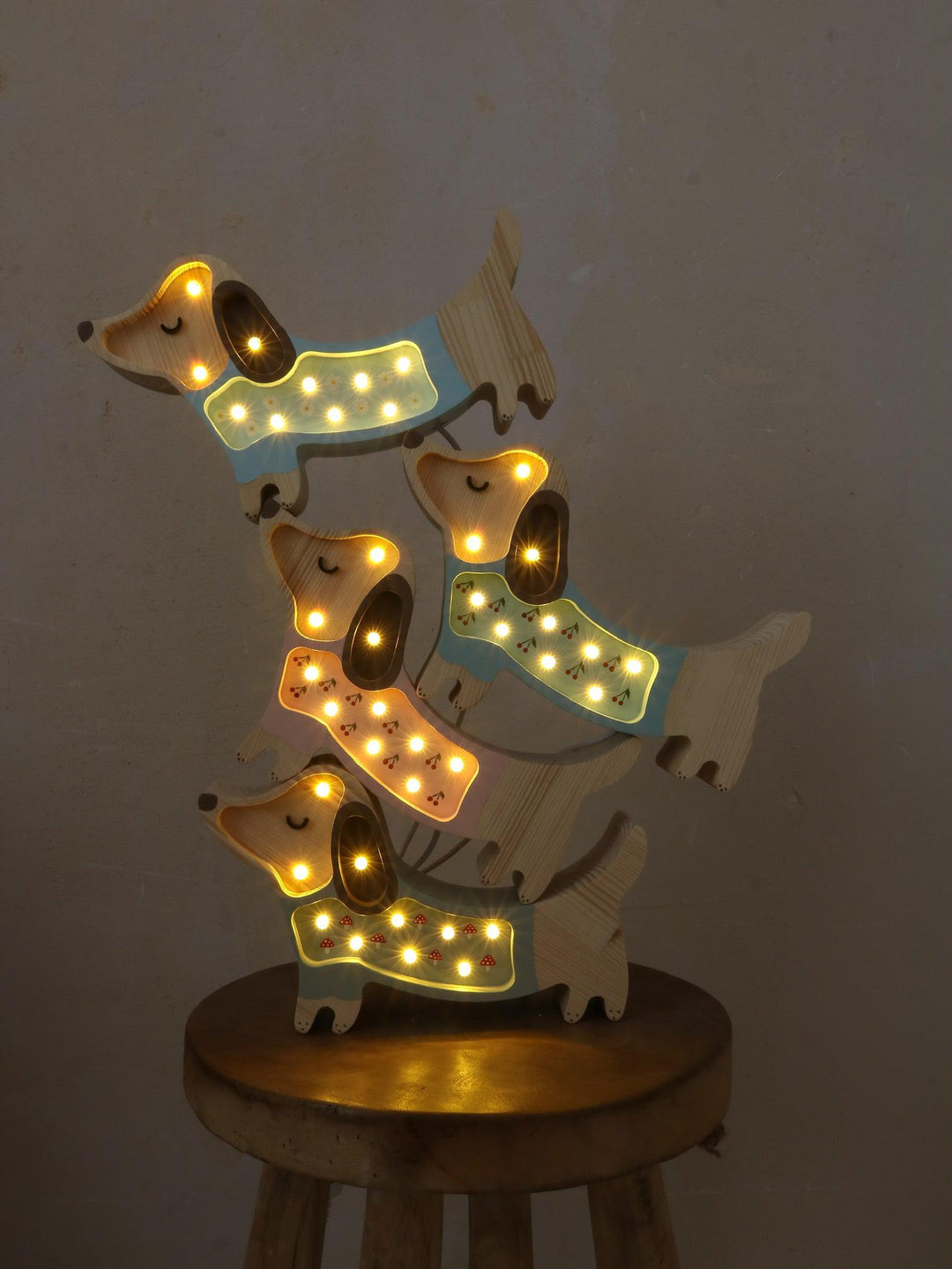 Little Lights-LL065-206-Puppy Lamp-Strawberry Cream-Original-Rela-X JP