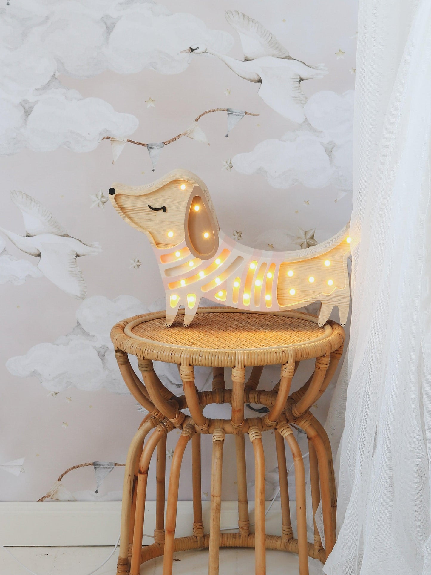 Little Lights-LL065-206-Puppy Lamp-Strawberry Cream-Original-Rela-X JP