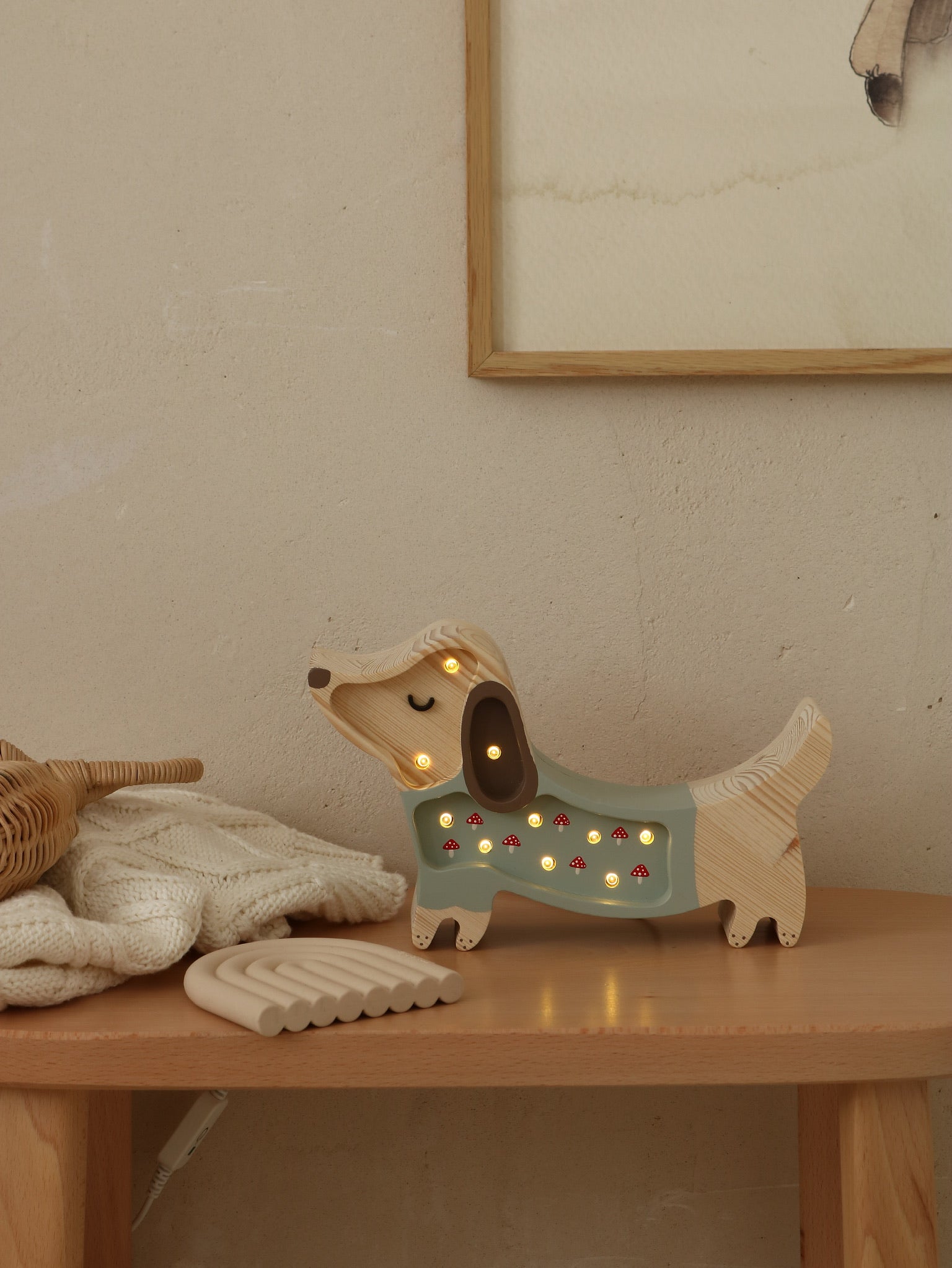 Little Lights-LL065-206-Puppy Lamp-Strawberry Cream-Original-Rela-X JP