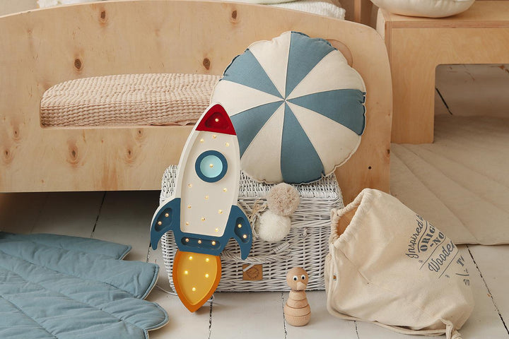 Little Lights-LL032-000-500-Space Rocket Lamp-Gray/Wood-Original-Rela-X JP