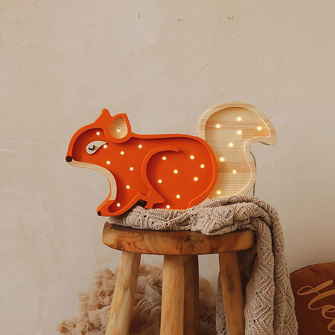 Little Lights-LL061-316-Squirrel Lamp-Ginger Wood-Original-Rela-X JP