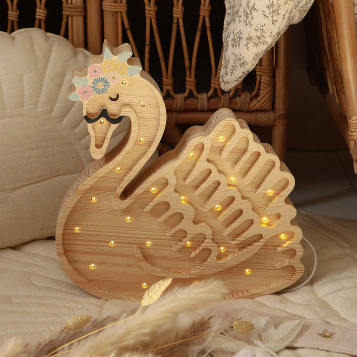 Little Lights-LL050-000-Swan Lamp-Wood-Original-Rela-X JP