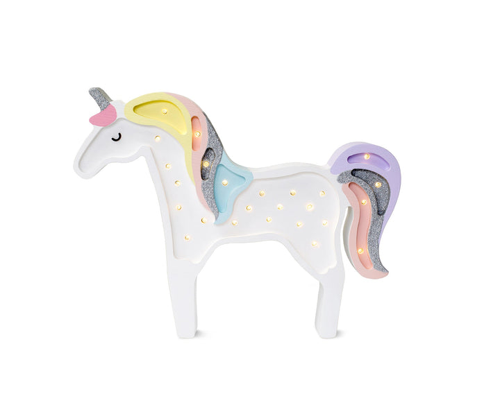 Little Lights-LL012-000-Unicorn Lamp-Baby Blue Wood-Original-Rela-X JP