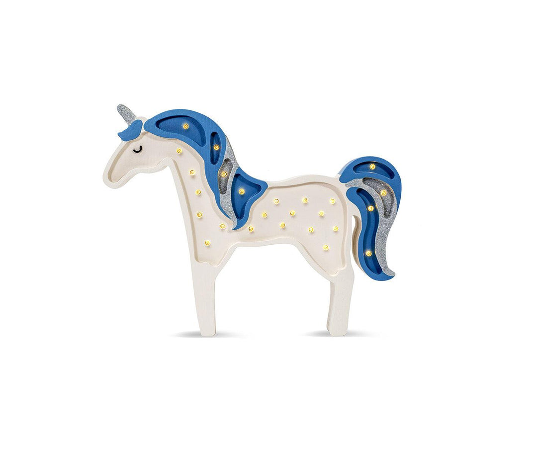 Little Lights-LL012-000-Unicorn Lamp-Baby Blue Wood-Original-Rela-X JP