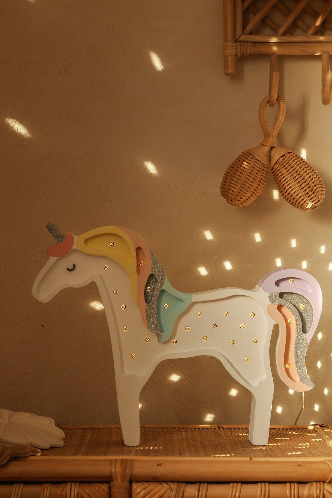 Little Lights-LL012-000-Unicorn Lamp-Baby Blue Wood-Original-Rela-X JP