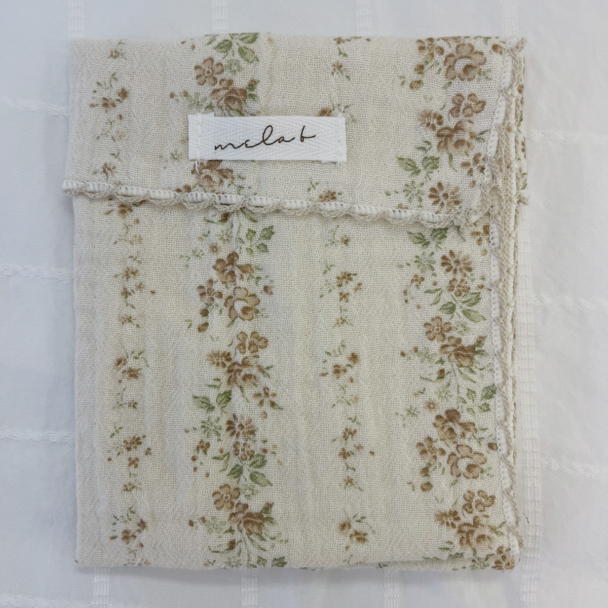 mela-B-Cotton Gauze Handkerchief-Floral Stripes-Rela-X JP