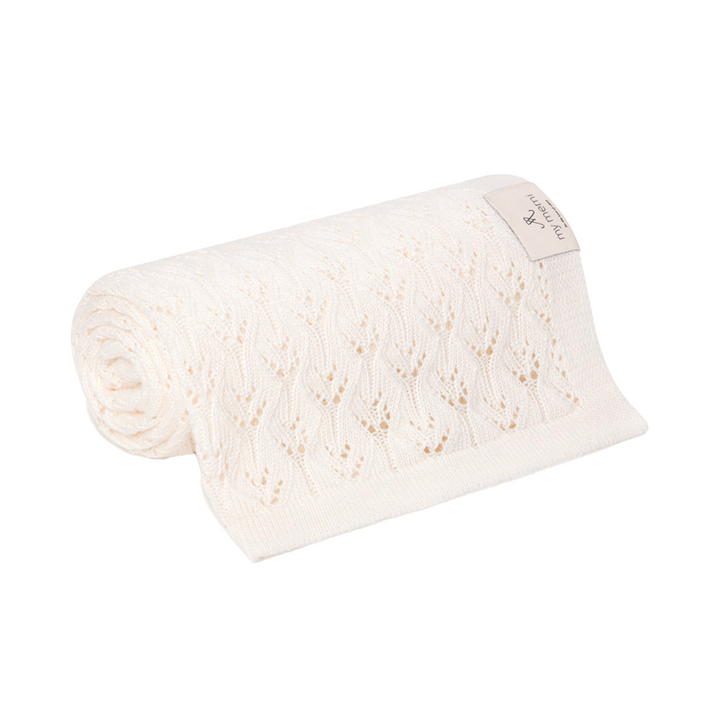 My Memi-049740-Bamboo Blanket 80 X 100-Openwork-Cream-Rela-X JP