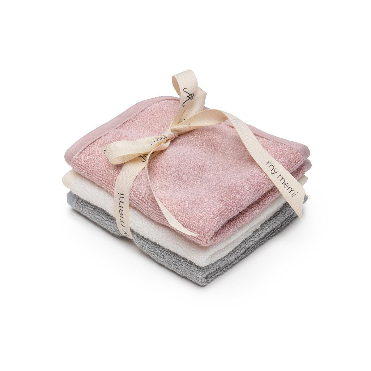 My Memi-049856-Bamboo Face / Burp / Wash Towel 3 pack set-Powder Pink-Rela-X JP