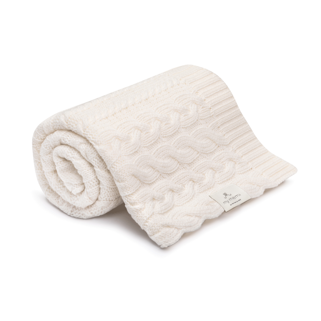 My Memi-239329-100% Natural Merino Wool Blanket-Braided-Cream-Rela-X JP