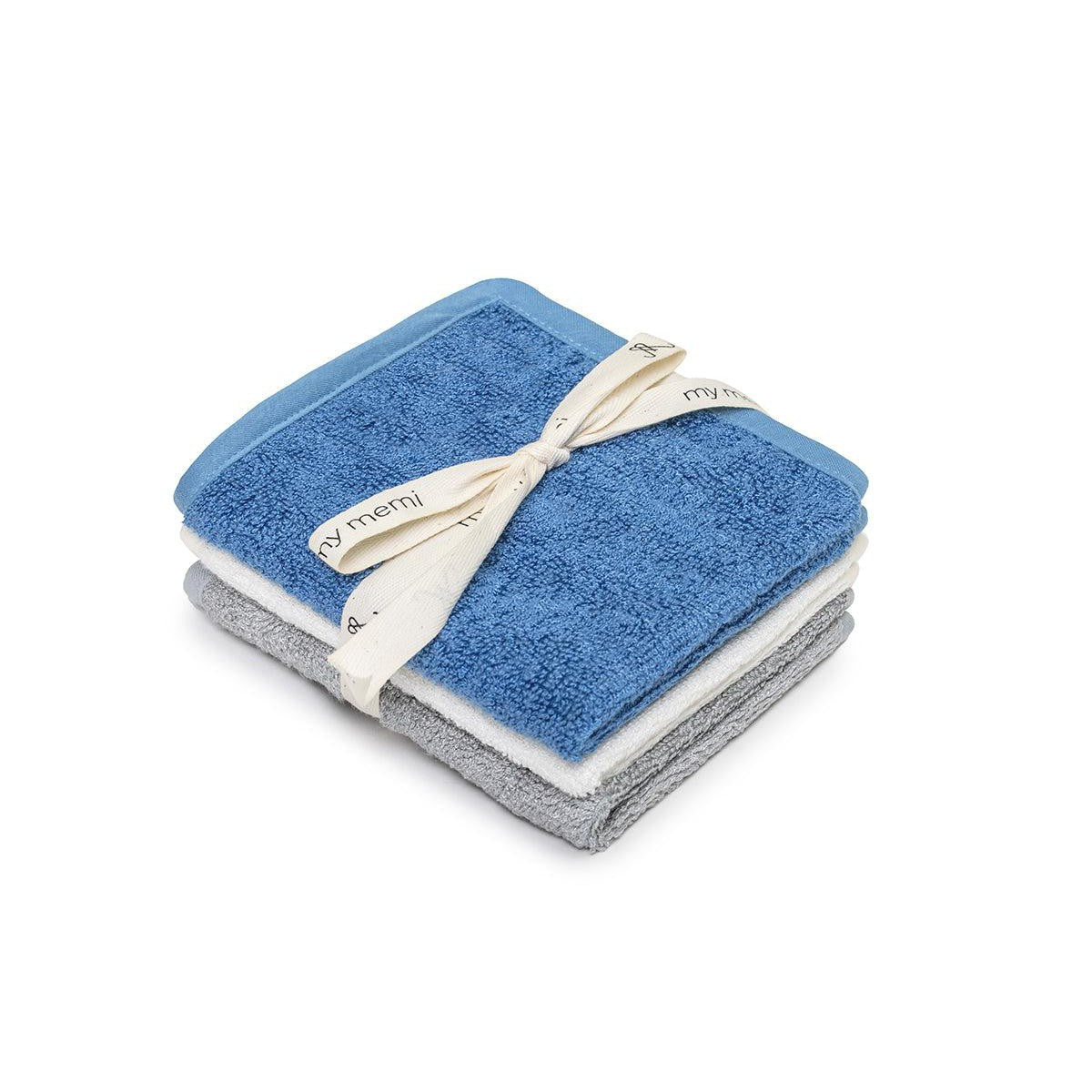 My Memi-239770-Bamboo Face / Burp / Wash Towel 3 pack set-Navy Blue-Rela-X JP