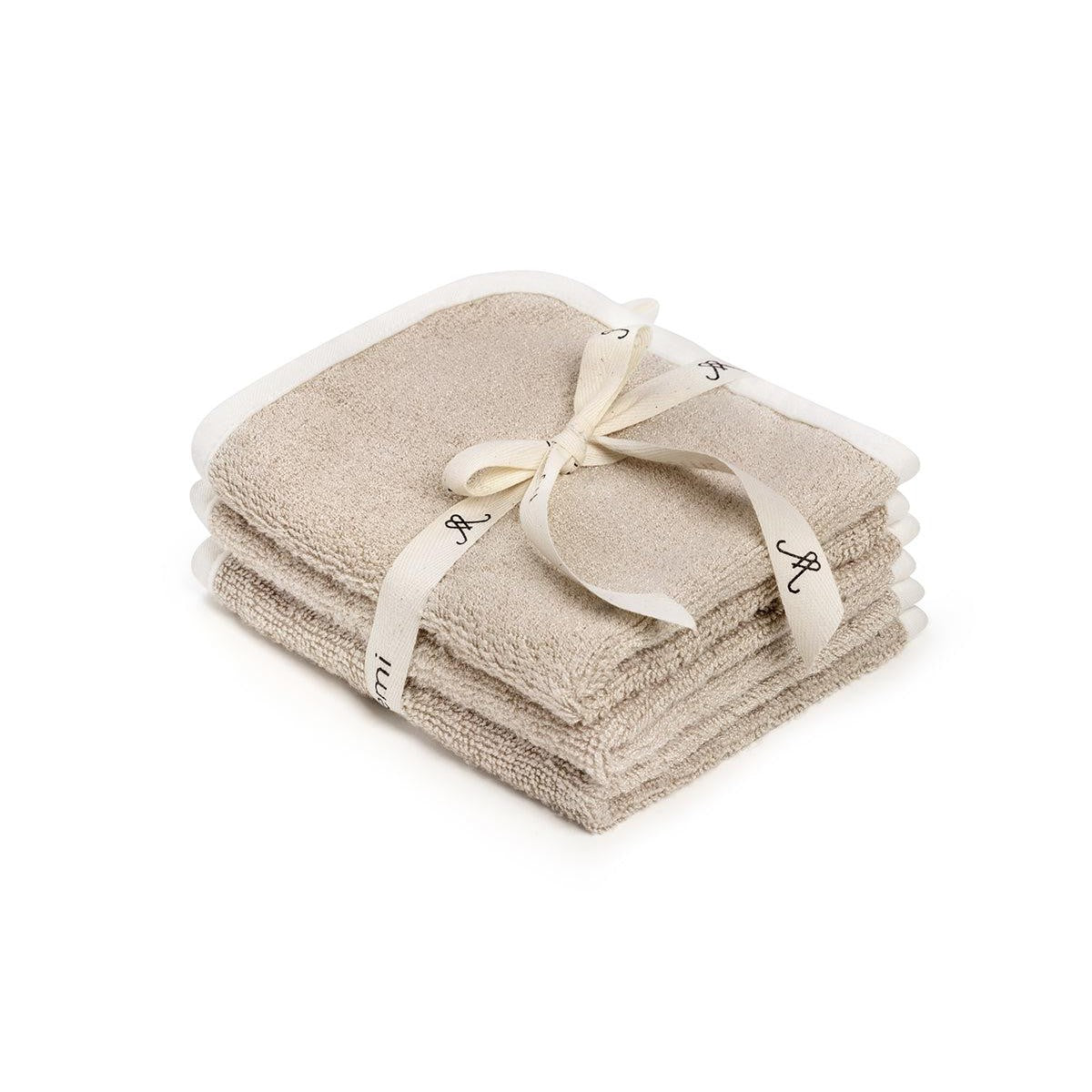 My Memi-952044-Bamboo Face / Burp / Wash Towel 3 pack set-Monocolor Beige-Rela-X JP